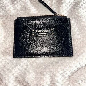 Kate Spade Black Textured Card Wallet NWT